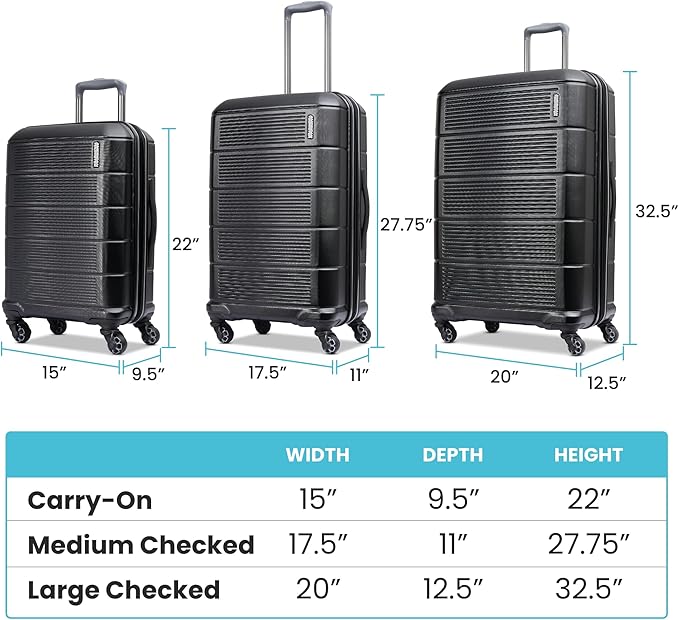 American Tourister Stratum 2.0 Expandable Hardside Luggage with Spinner Wheels, Carry-On, Jade Green