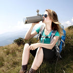 IDEUS Insulated Stainless Steel Water Bottle with 2 Leak-Proof Lids, Thermal Water Flask for Hiking Biking, 40oz, Celadon