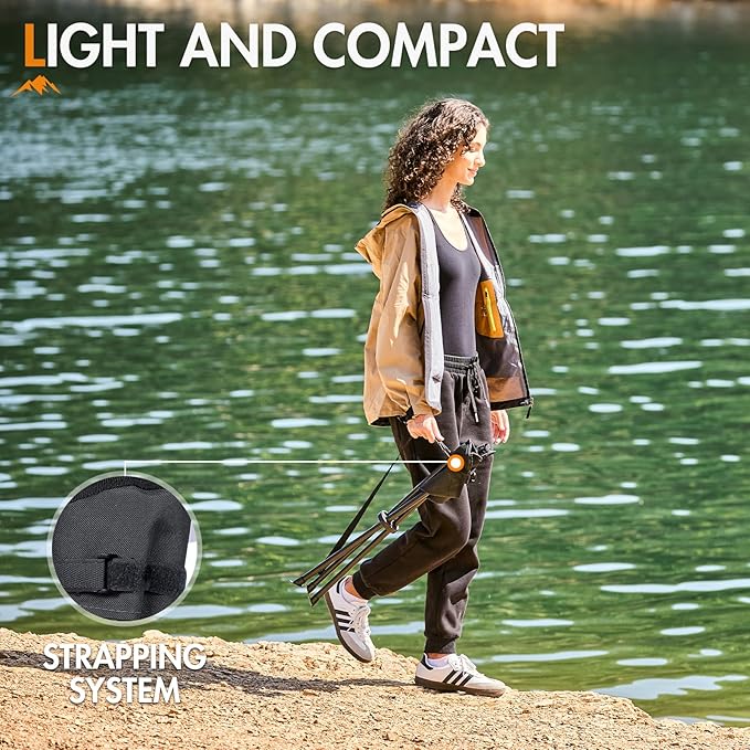 Portal Tall Folding Tripod Stool for Outdoor Camping Walking Hunting Hiking Fishing Travel, Support 225 lbs