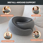 Travel Pillow uses Memory Foam to Support Neck Comfort, car Travel, Compact,Airplane Sleep Pillow Gray