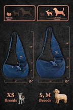 Noah & Paw Dog Sling Carrier for Small Dogs 3-10lb, Dog Sling for Small Dogs and Cats, Dog Carrier with Adjustable Padded Strap, Vegan Denim Lined with Fur, 3X Safety Features, Machine Washable