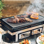 Onlyfire Charcoal BBQ Grill Hibachi Grill with Grid Lifter, Portable Yakitori Grill with Stainless Steel Grate, Barbecue Stove for Outdoor Camping Picnic Patio Backyard Cooking, GS306