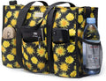 TOPDesign Utility Water Resistant Tote Bag with 13 Pockets, Top Zipper Closure & Thick Bottom Support, for Working Women