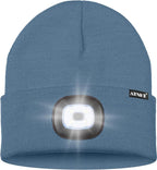 ATNKE LED Lighted Beanie Hat,USB Rechargeable 4 LED Running Headlamp Bright Cap with The Light Gifts for Men and Women