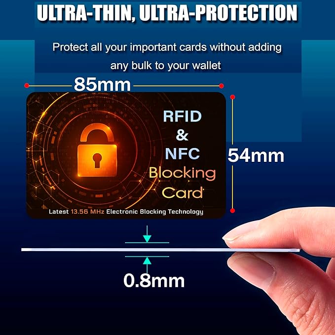 SaiTech IT 10 PK RFID Blocking Cards Protect Your Entire Wallet, Purse, and Cards from NFC Contactless Theft Wallet for Men & Women - Orange Black (10 Pack SL)