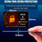 SaiTech IT 5 Pack RFID Blocking Card, Protector for Entire Wallet, Purse, and Debit Credit Cards from NFC Contactless Theft for Men & Women - Orange Black