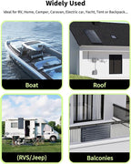 Greenmagic 200W 20V Flexible Solar Panel Ultra Thin Ultra Lightweight Off-Grid Charger for Marine RV Cabin Van Car Uneven Surfaces