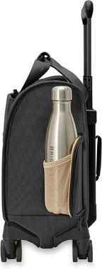 Briggs & Riley Cabin Spinner - Carry On Luggage for Travel, Suitcases with Wheels, Softside Rolling Bag for Men & Women, Fits Under Plane Seat, Interlocking Handle - Baseline Collection, Black