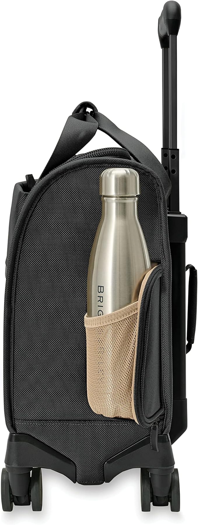 Briggs & Riley Cabin Spinner - Carry On Luggage for Travel, Suitcases with Wheels, Softside Rolling Bag for Men & Women, Fits Under Plane Seat, Interlocking Handle - Baseline Collection, Black