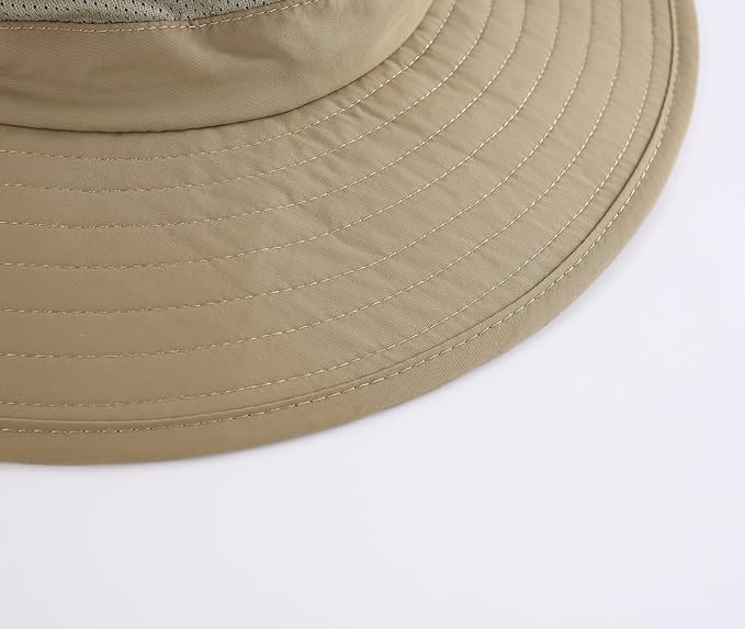 Home Prefer Outdoor UPF50+ Mesh Sun Hat Wide Brim Fishing Hat with Neck Flap Sun Hat for Men Women