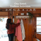 Nomadix Original Towel - Perfect for Beach, Pool, Travel, Camping, Yoga - Made with Recycled Materials - Super Absorbent - Sand Resistant - Gingham Red - 72.5x30