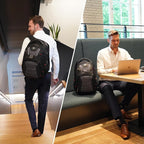 Swissdigital Design Men's Laptop Backpack for Man，Large Capacity Business Travel Backpack Black/Grey | J14-02