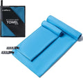 Aegero Camping Towel,2 Pack Microfiber Travel Sports Towel,Quick Dry-Super Absorbent-Ultra Compact-Ultra Soft- Lightweight.Suitable for Gym,Yoga,Trip,Beach, Shower, Backpacking,Pool(Blue)