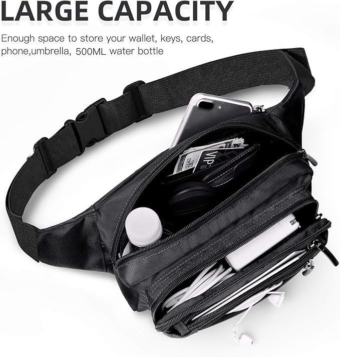 FREETOO Waist Pack Bag Fanny Pack for Men&Women Hip Bum Bag with Adjustable Strap for Outdoors Workout Traveling Casual Running Hiking Cycling