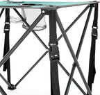 ARROWHEAD OUTDOOR 26” (66cm) Portable Camping Folding Table, 2 Cup Holders, Square, Carrying Case, Steel Frame, High-Grade 600D Canvas