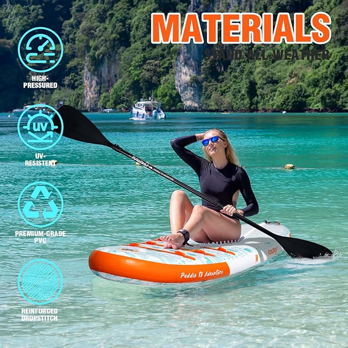 FunWater Inflatable Stand Up Paddle Board with Premium SUP Paddleboard Accessories, Anti-Slip EVA Deck, 11'/10'6'' Paddle Boards for Adults & Youth of All Skill Levels