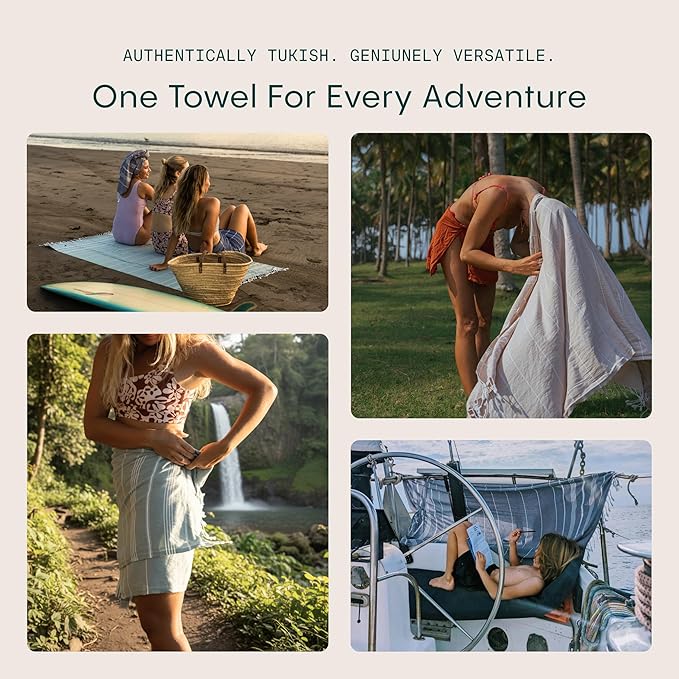 WETCAT Turkish Beach Towel Oversized (38"x71") 100% Turkish Cotton, Made in Turkey - Sand Free, Extra Large, Ultra Soft, Quick Drying, Compact & Lightweight for Travel - Seafoam Green