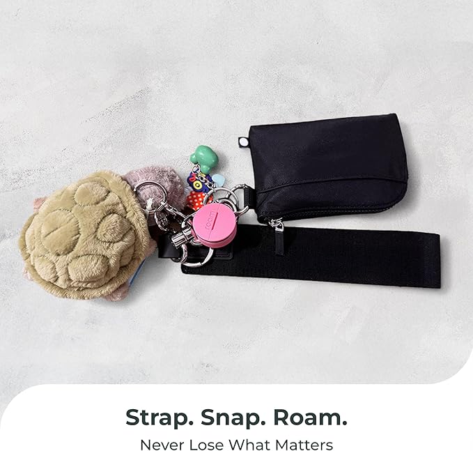 Roam Smart Tracker | Family-Friendly Eco Tracker for Keys, Bags & Kids’ Gear | Works with iOS & Android | Built-in Strap, QR Lost & Found | Replaceable Battery | No Extra App | 1-Pack, Yellow