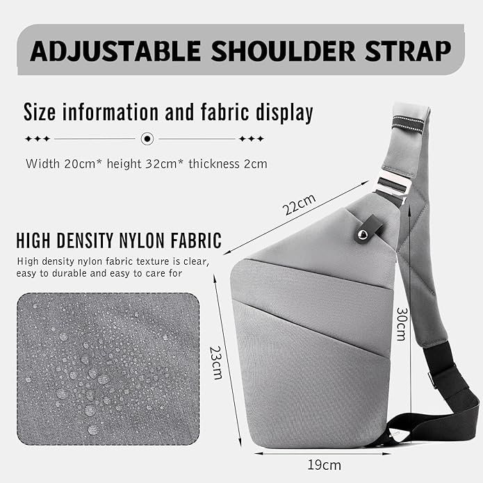 Travel Anti Pickpocket Purses, Slim Carry Crossbody Bag for Women & Man Travel Safe, Waterproof