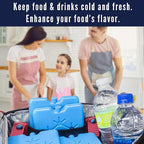 Kona Ice Packs for Lunch Boxes - No Ice Bags Required - Reusable Long Lasting Cooler Ice Packs (-5C) Small Thin Freezer Packs - Freezes in 25 Minutes (Set of 4)