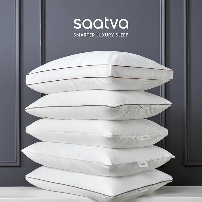Saatva Latex Pillow - High Loft (6" - 7”) - Hypoallergenic Pillow with Shredded Latex Core - Breathable - Machine Washable Organic Cotton Cover - Queen (28"x18") 1 Pack