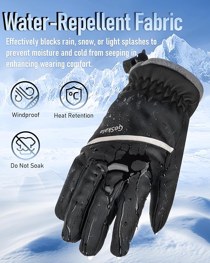 Winter Gloves Men Women,Waterproof Windproof Touchscreen Thermal for Cold Weather Outdoor Running Cycling Hiking