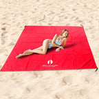 Red Suricata Sand Free Beach Mat – Large Sandproof Beach Blanket, Sandless, Waterproof – Fits and Matches Beach Canopy - Oversized Sand Proof Beach Mats for Outdoor, Picnic, Camping (Large, Red)