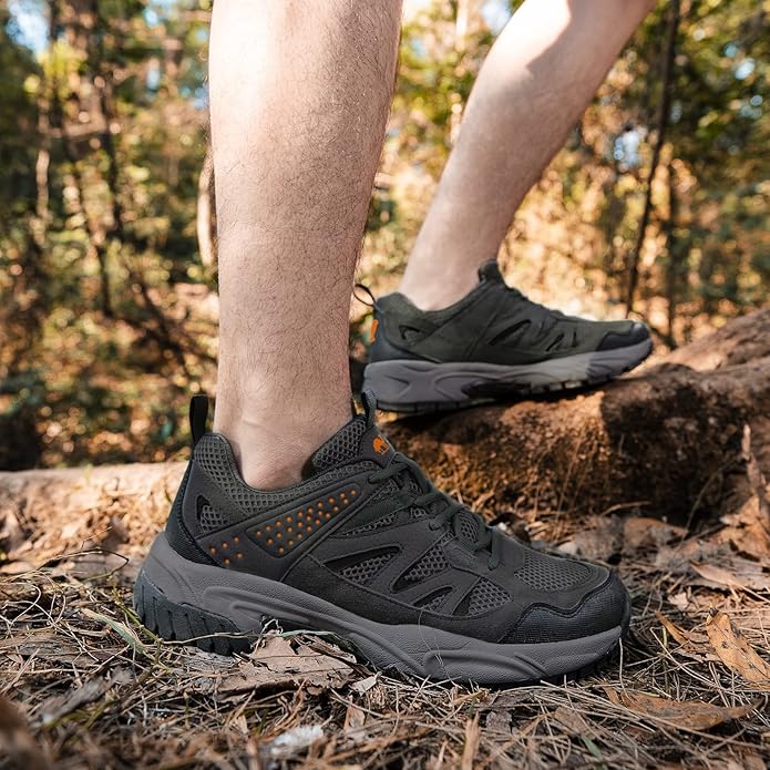 CAMELSPORTS Hiking Shoes Men Lightweight Non-Slip Breathable Sneakers Low Top Walking Shoes for Outdoor Trailing Trekking Walking Climbing