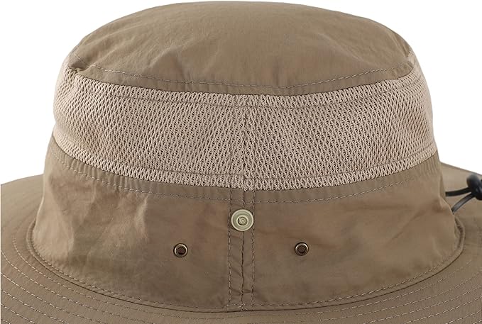 Connectyle Wide Brim Sun Hat for Men Breathable Cowboy Boonie Hat UPF 50+ Sun Protection Bucket Hat for Fishing Hiking
