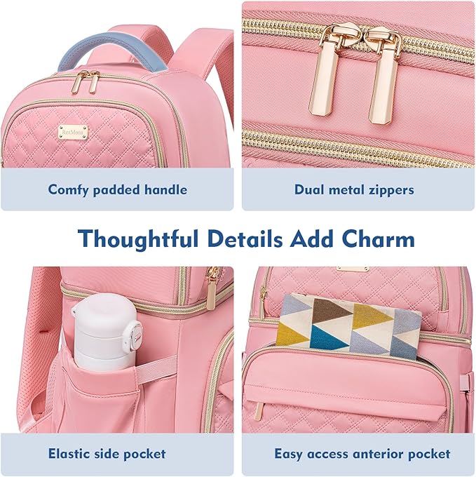 Backpack Cooler Lunch Backpack Double Decker Lunch Box,Insulated Backpack Lunch Cooler Bag, Lightweight Leakproof Lunchbox Backpack for Women Men to Travel,Picnic,Hiking,Beach,Camping