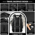 Roomy Carry On Backpack, Expandable Large Capacity Travel Backpack 1-7 Days with LifetimeWarranty,Fits18.4" Laptop,Water Resistant Anti Theft Carry on Laptop Backpack for Men Women,Flight Travel,Black