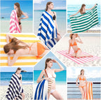 2 Packs Extra Large Beach Towel Bath Towel 72*40 Set Bathroom Sheets Oversized Quick Dry Soft Thick Xl Big Giant Microfiber Terry Bulk Blanket Clearance Absorbent Turkish Toallas De Playa NOT Cotton