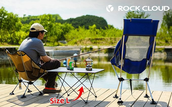ROCK CLOUD Portable Camping Table Ultralight Aluminum Camp Table Folding Beach Table for Camping Hiking Backpacking Outdoor Picnic, Size L