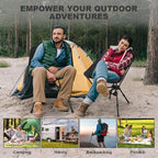 MINGPINHUIUS Portable Folding Camping Chair: Lightweight Height Adjustable Camping Chairs Stable Supports 330 Lbs with Side Pockets for Outdoor Camp, Travel, Beach, Lawn (Black)