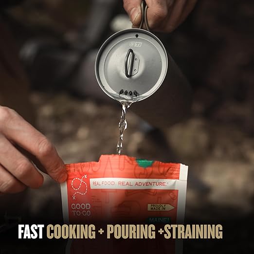 GRAYL GeoPress Titanium 24 oz Water Purifier Bottle with Cooking Lid - Filter for Hiking, Camping, Survival, Travel (Covert Black)