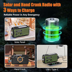 Emergency Radio Hand Crank Solar, 10000mAh/37000mWh Emergency Weather Radio, Hand Crank Solar Radios with NOAA/AM/FM, Rechargeable Headlamp, Thermal Blanket, Survival Bracelet, for Home & Outdoor