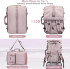 PIJUSHI Travel Backpack for Women Carry on Luggage Backpack Convertible Large Laptop Duffel Bag for Airplanes(PE049 Ashen Purple)