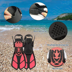 Kids Mask Fins Snorkel Set Snorkeling Packages, with Diving Mask, Snorkel, Adjustable Swim Fins, Mesh Bag, Anti-Fog Anti-Leak Snorkeling Gear for Kids for Snorkeling Swimming Diving