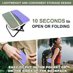 Portable Stool with Shoulder Strap-Pocket Chair for Mountaineering,Picnic,Hiking and Fishing,Handbag Style Bi-Color Foldable Stool
