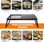 Folding Campfire Grill,Enameled Coating Grate, Heavy Duty Camp Grill Grate, Portable Camping Grates Over Fire Pit, Campfire Grill Cooking Equipment with Carrying Bag for Outdoor Cooking