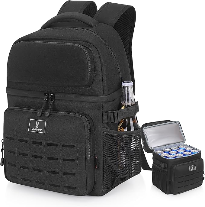 Insulated Double Deck Cooler Backpack for Men Women, 36 Cans Large Leakproof Cooler Bag for Camping, Hiking, Picnic, Fishing, Beach, Travel