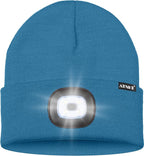 ATNKE LED Lighted Beanie Hat,USB Rechargeable 4 LED Running Headlamp Bright Cap with The Light Gifts for Men and Women