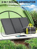 MARBERO Solar Generator 150W Peak 150Wh Portable Power Station with Solar Panel Included Camping Power Supply with AC Outlet DC USB Ports for Outdoor RV Fishing Emergency