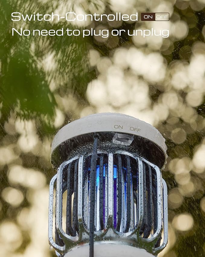 2-Pack Hybrid Spectrum, Waterproof Switch Bug Zapper Outdoor Bug Zapper Indoor Bug Zapper Mosquito Repellent Outdoor Patio Mosquito Zapper Electric Fly Zapper Fruit Fly Trap for Indoors Killer