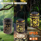 Upgraded Butterfly Solar Lights for Outside Garden Decor, Hanging Solar Lanterns Outdoor Waterproof Metal Butterfly Decorations for Patio, Yard, Pathway, Porch, Birthday Gifts for Women