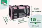 Soft-Sided Pet Carrier for Cats Small Dogs of 15 Lbs Medium Pink