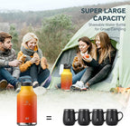 IDEUS Insulated Stainless Steel Water Bottle with 2 Leak-Proof Lids, Thermal Water Flask for Hiking Biking, 64oz, Yellow