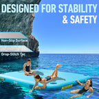 Inflatable Floating Dock – Swim Platform, Floating Deck Raft Mat for Lake, Pool, Beach, Ocean – Non-Slip Surface – BM Fundeck