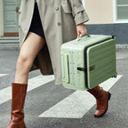 Hanke 26 Inch Large checked Luggage PC Hard Shell luggage Top Opening Aluminum Frame Travel Luggage Suitcases with Wheels for Woman Men.(Bamboo Green)