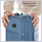 Verage Carry On Underseat Luggage with 2 Wheels & USB Port, 16 Inch Coast Blue Wheeled Spinner Bag Carry-on Luggages for Airlines, Lightweight Suitcase Men Women, Pilots and Crew